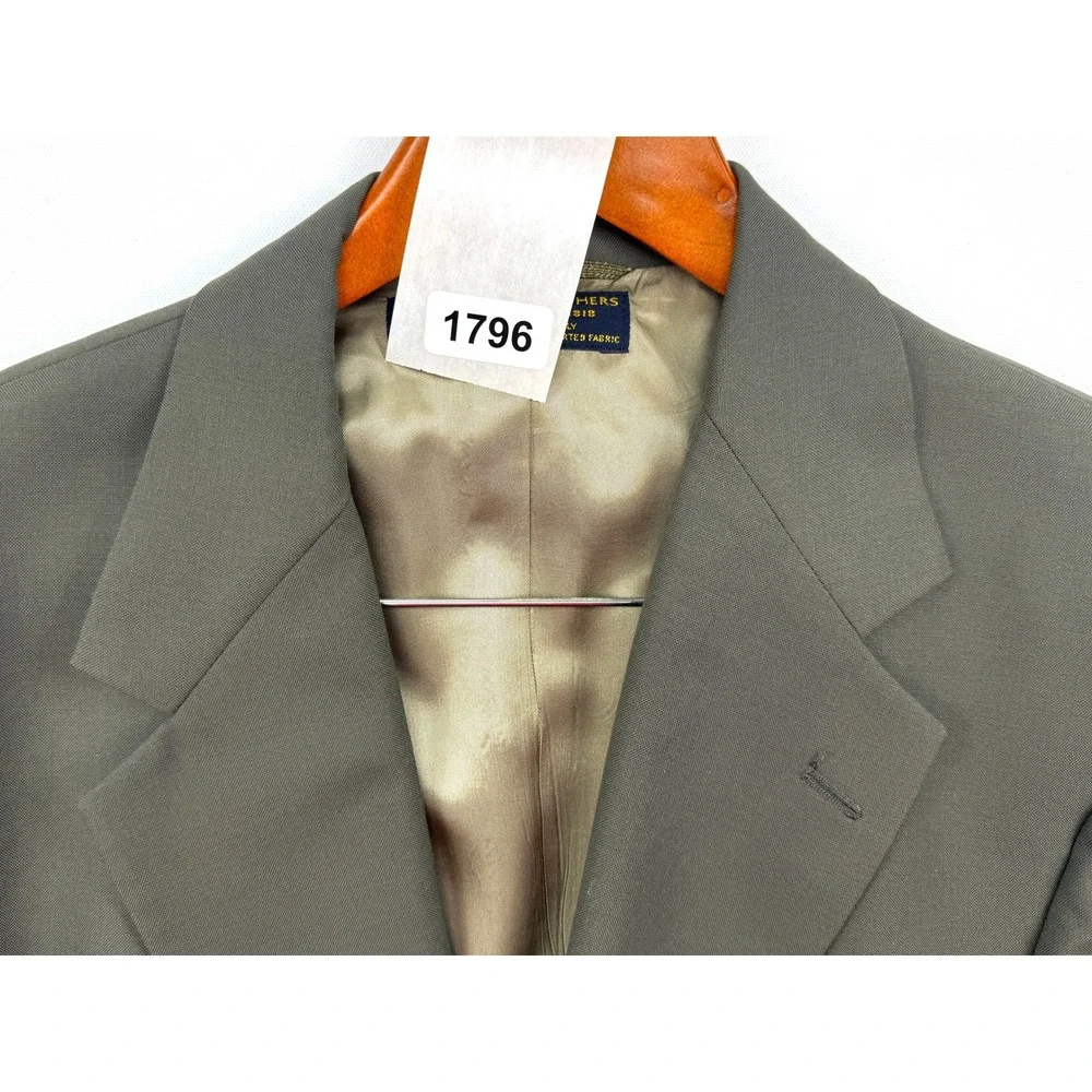 Vintage Brooks Brothers Pure Wool Sport Coat Mens 44R USA Made Olive Jacket 1796
